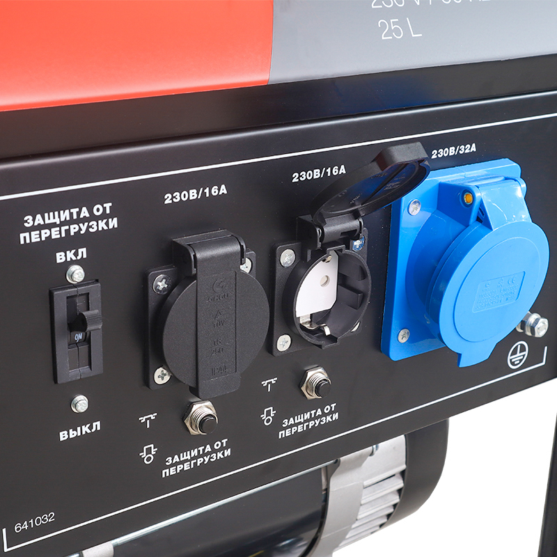 Однофазный электро бензо генератор Fubag BS 7500 (7 кВт, ручной запуск, 3 розетки)