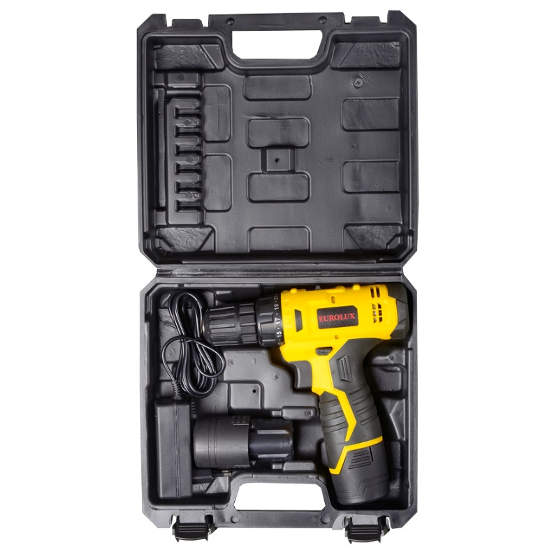 Дрель-шуруповерт аккумуляторная Eurolux ДА-12/2Li 72/14/38