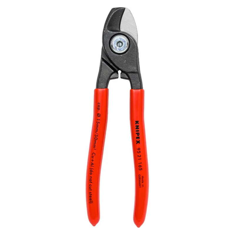 Кабелерез Knipex KN-9521165 Ø 15 мм (50 мм²), длина 165 мм, пружина, фосфатированный, обливные ручки в Костроме