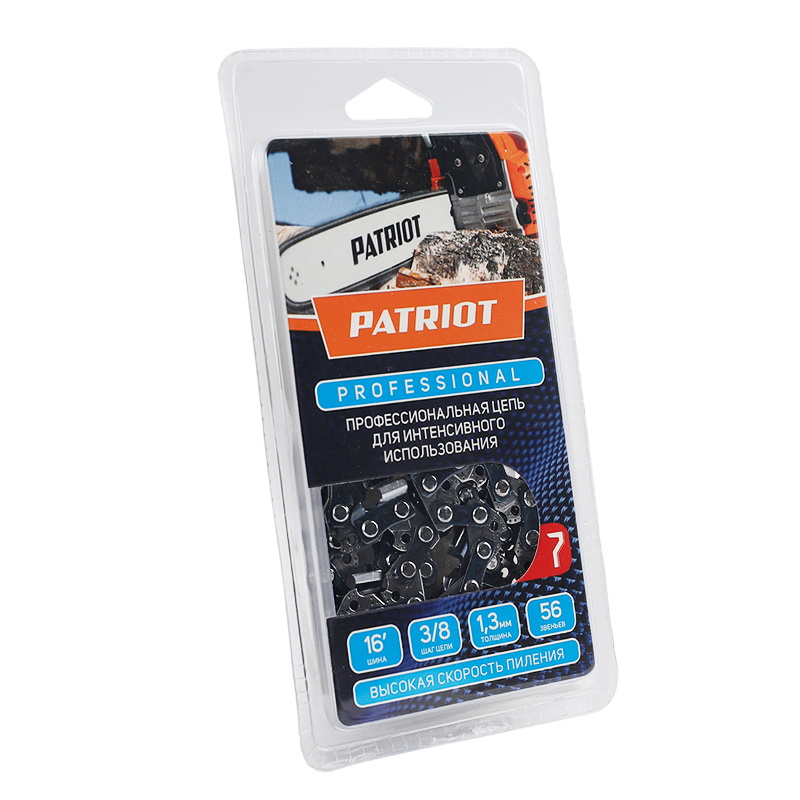 Цепь Patriot 91LP-56E 862321040 3/8 1,3 56 звеньев, чизель, Professional (блистер) в Муроме