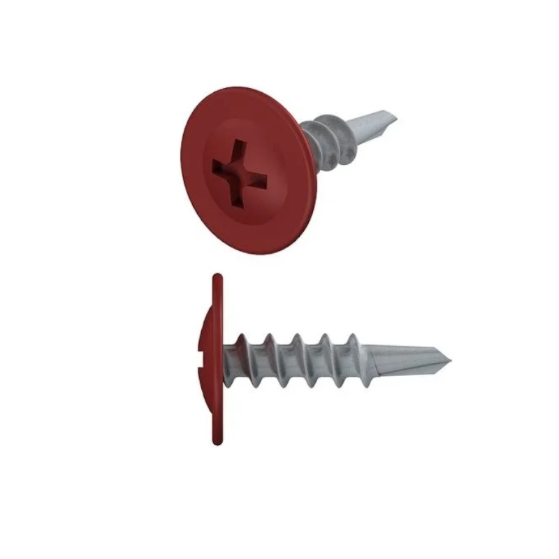 Саморез Starfix SM-67105-14000 42х16 мм с прессшайбой цинк со сверлом RAL 3011 14000 шт в коробе 14653₽