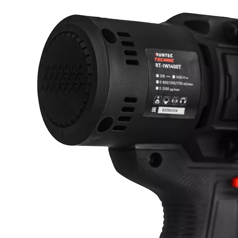 Гайковерт ударный аккумуляторный Runtec Technic RT-IW1400T, 3/4", 20В, 2*6Ач, 1400Нм