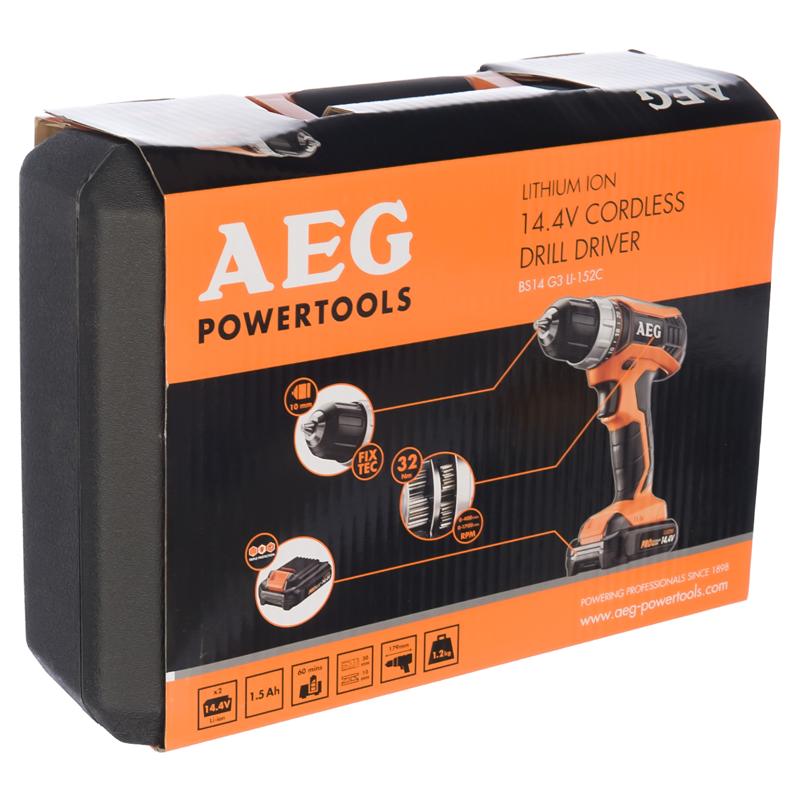 Аккумуляторная дрель-шуруповерт AEG BS 14G3 LI-152C 451092 (напряжение 14.4 вольт)