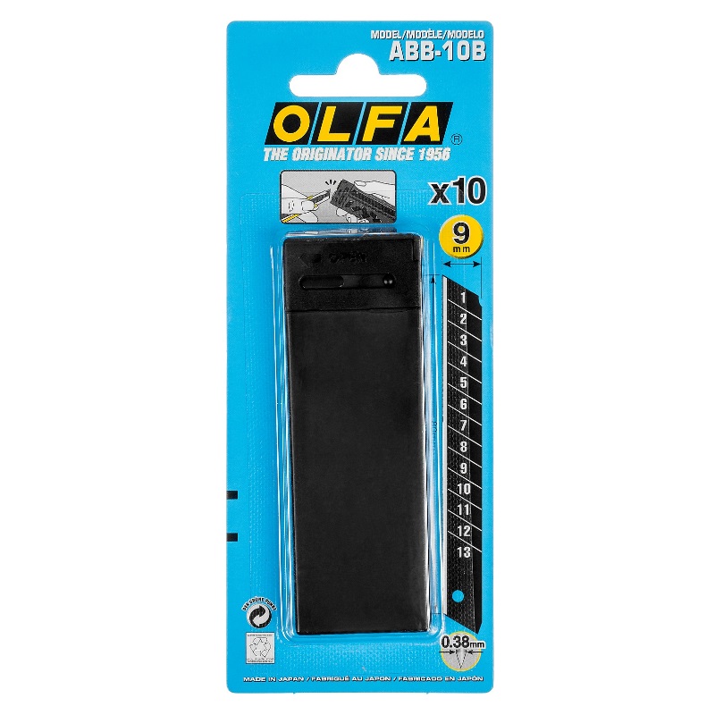 Лезвие Olfa BLACK MAX OL-ABB-10B сегментированные, 9х80х0.38 мм, 13 сегментов, 10 шт. в Костроме