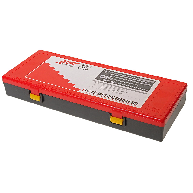 Набор инструментов JTC JTC-K4083, 1/2", удлинители, воротки, трещотка на шарнире, в кейсе, 8 предметов в Угличе