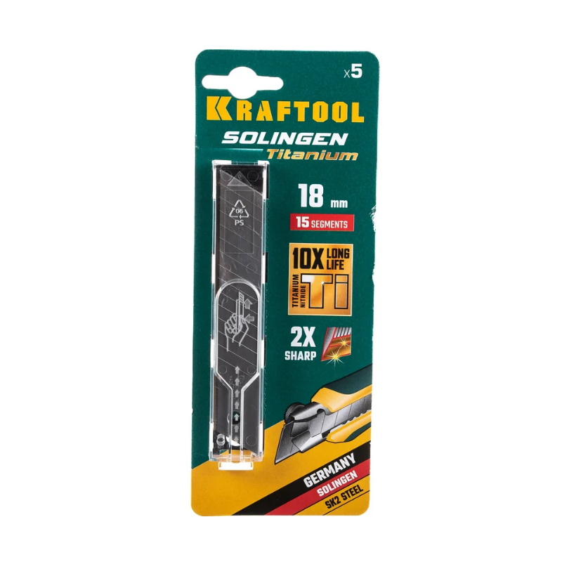 Лезвия сегментированные Kraftool 09606-TIN-18-S5 18 мм, 5 шт