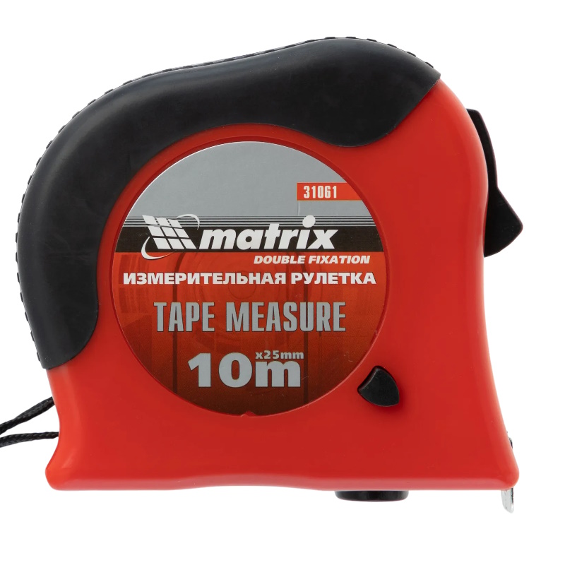 Рулетка MTX Double fixation 310619, 10 м х 25 мм, обрезиненный  корпус, двойная плавная фиксация в Вологде