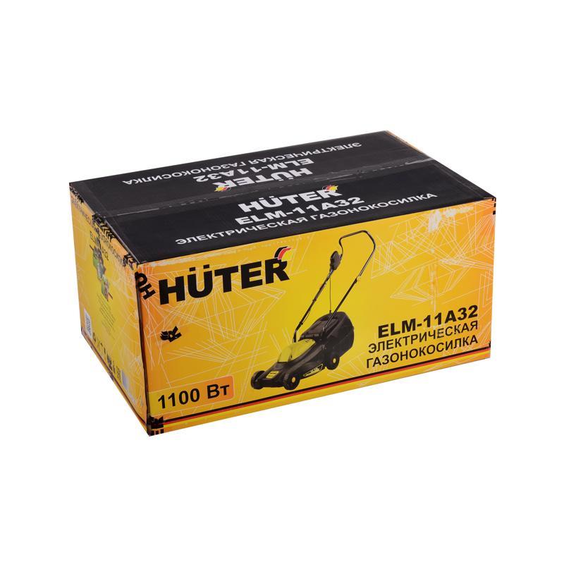 Электрическая газонокосилка Huter ELM-11А32 70/4/14 (травосборник пластик, мощность 1100 Вт, несамоходная) в Череповце