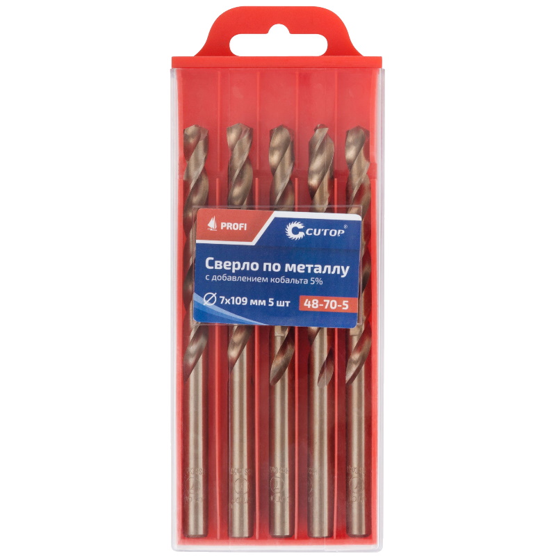 Сверло по металлу Cutop Profi 48-70-5 с кобальтом 5 7x109 мм 5 штук 2103₽