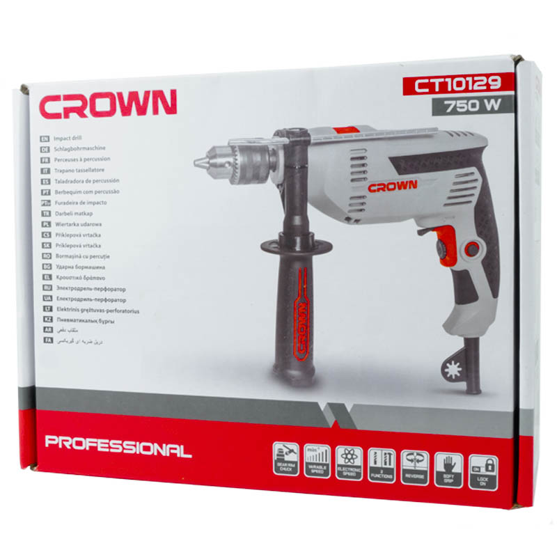 Дрель ударная Crown CT10129, 750 Вт