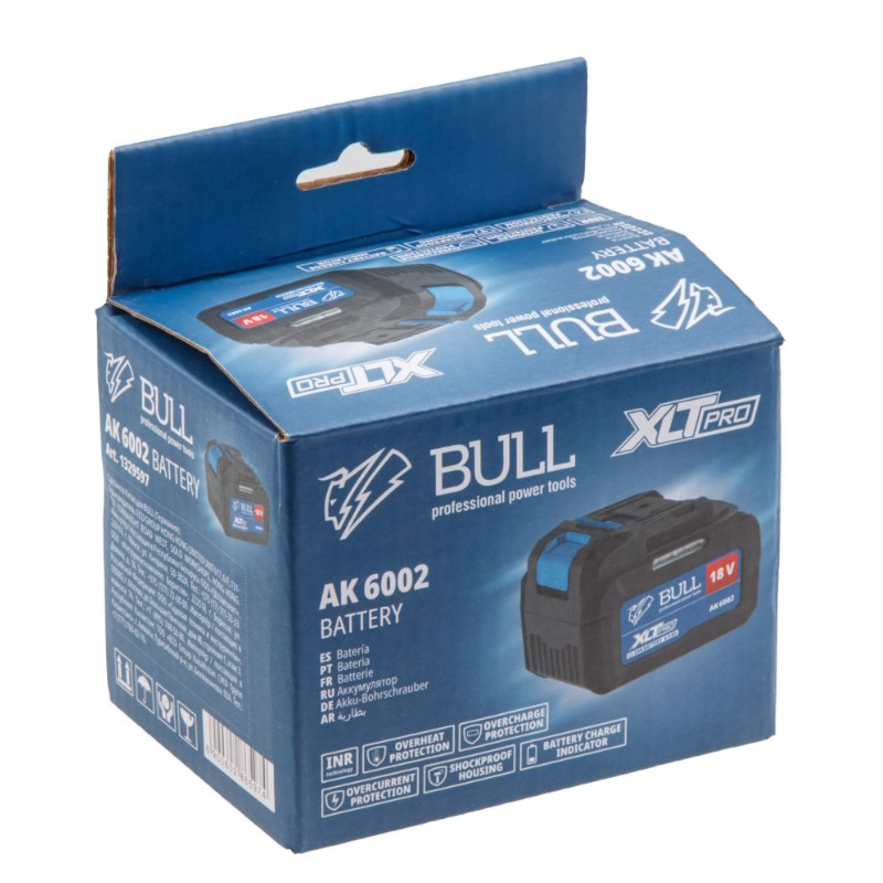 Аккумулятор Bull AK 6002 1329597, 18.0 В, 6.0 А/ч, Li-Ion, XLTpro в Кинешме