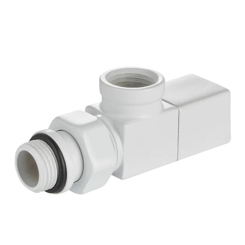 Набор дизайн-вентилей Royal Thermo CUBE НС-1422572, осевой, белый, 1/2" в Туле