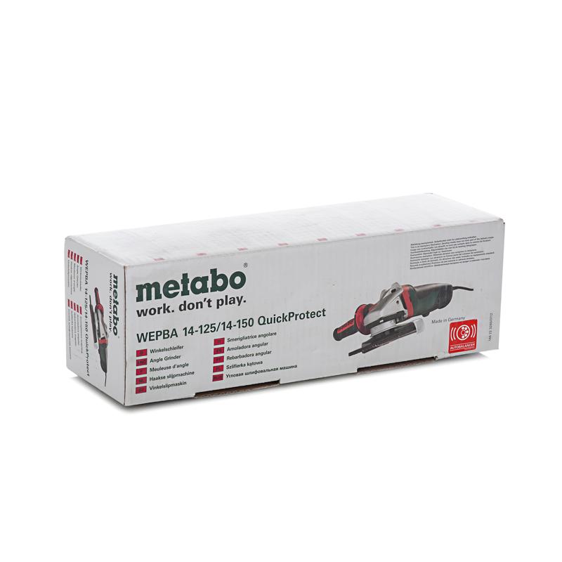 Угловая шлифмашина (болгарка) Metabo WEPBA 14-125 QuickProtect 600166000, 125 мм, 1400 Вт, плавный пуск в Кинешме