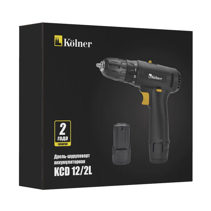 Дрель-шуруповерт аккумуляторная Kolner KCD 12/2L 4610264001871, 12 В, 25 Нм в Твери