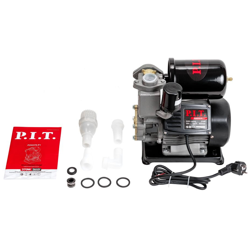 Станция насосная электрическая P.I.T. POG370-P1 (370Вт, напор 30м, бак 2л, 33л/мин, реле давления)