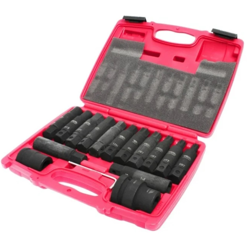 Набор вставок ударных JTC JTC-J616C 34 TORX T60-T100 E18-E24 HEX H17-H24 с адаптерами 34 и 1 длина 107мм в кейсе16 предметов 13559₽