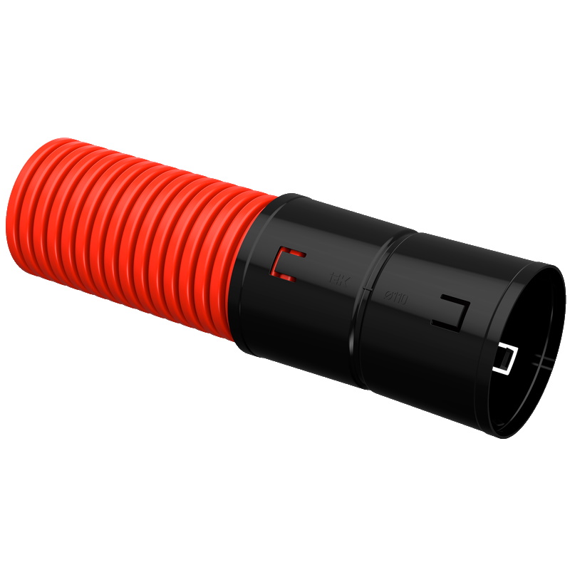 Труба гофрированная двустенная IEK CTG12-110-K04-050-R, ПНД, d=110 мм, красная, 50 м в Кинешме