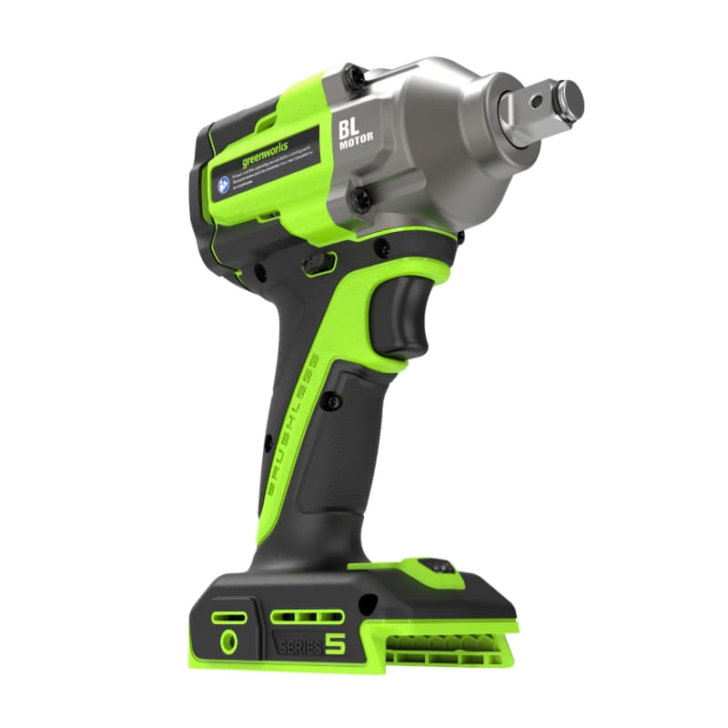 Гайковерт ударный аккумуляторный Greenworks IW5500 3805007CUG, 24V, б/щет, 1/2'', 500 Нм, 3 режима, 1х5Ач, ЗУ, коробка в Ярославле