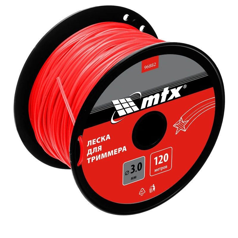 Леска для триммера MTX 96882, звезда, 3,0 мм х 120 м, на катушке в Александрове