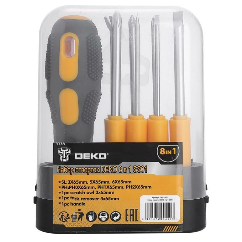 Набор отверток Deko SS01 065-0570, 8 в 1 в Вологде