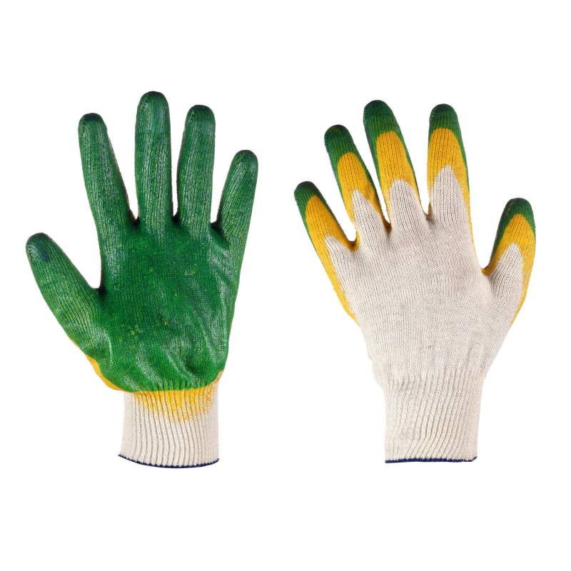 Трикотажные перчатки Россия 00-00002352, х/б, с двойным латексом, пара