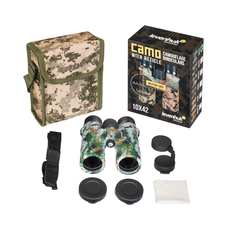 Бинокль камуфляжный Levenhuk Camo 81925, 10x42, с сеткой в Ярославле
