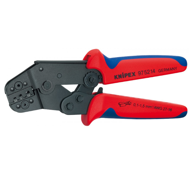 Пресс-клещи Knipex KN-975214 4 гнезда штекеры открытые неизолированные 2848 мм 010-15 мм длина 195 мм 34663₽