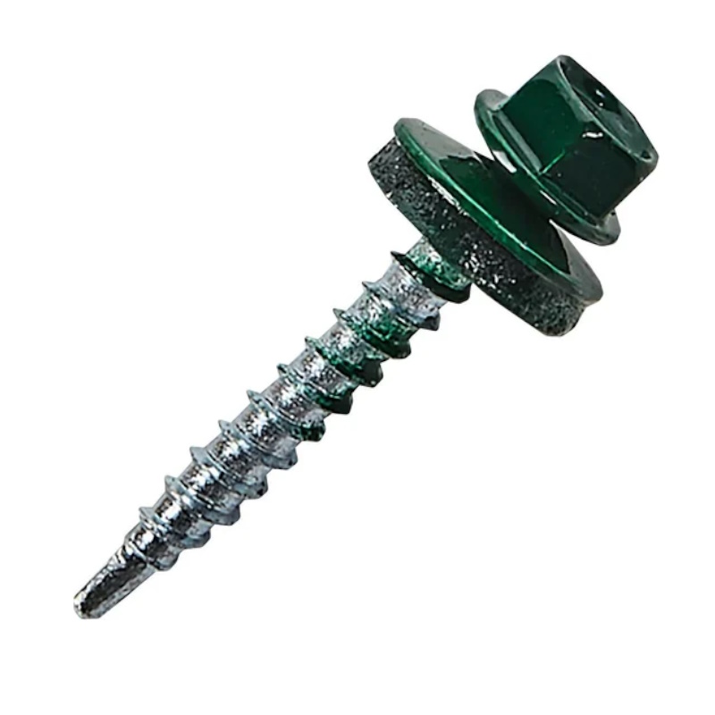 Саморез кровельный Starfix SMC2-94157-200, 4.8х29 мм цинк, шайба с прокл., PT1, RAL 6005 (200 шт в карт. уп.) в Муроме
