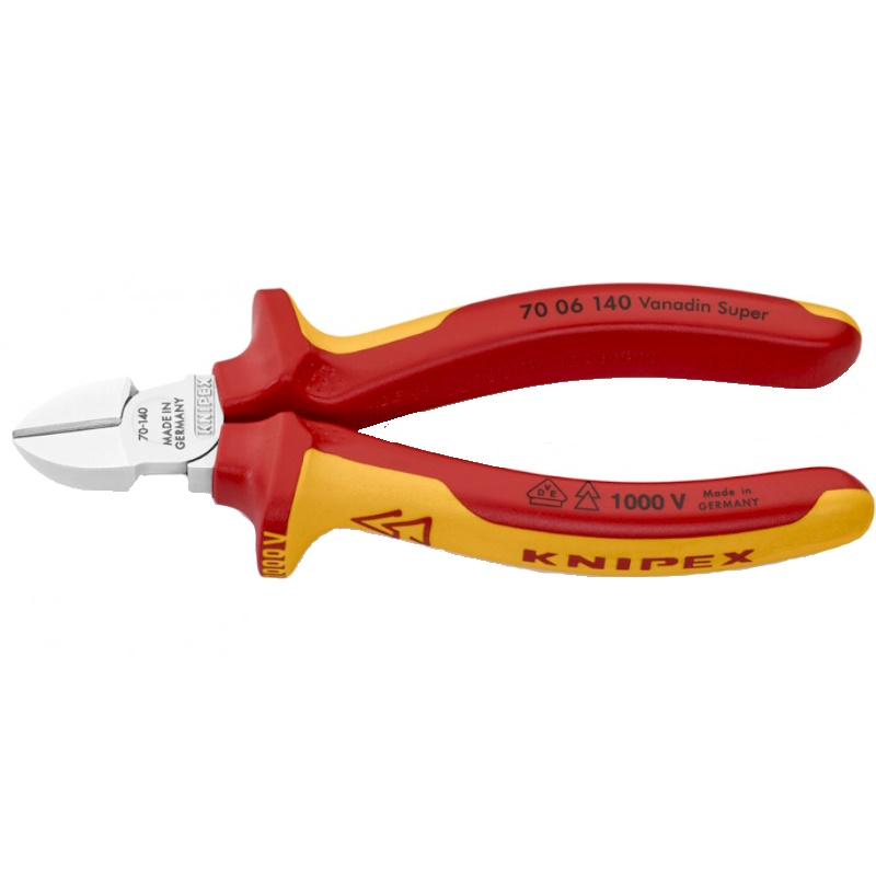 Бокорезы Knipex KN-7006140SB VDE 140 мм хром 2-компонентные диэлектрические ручки 4332₽