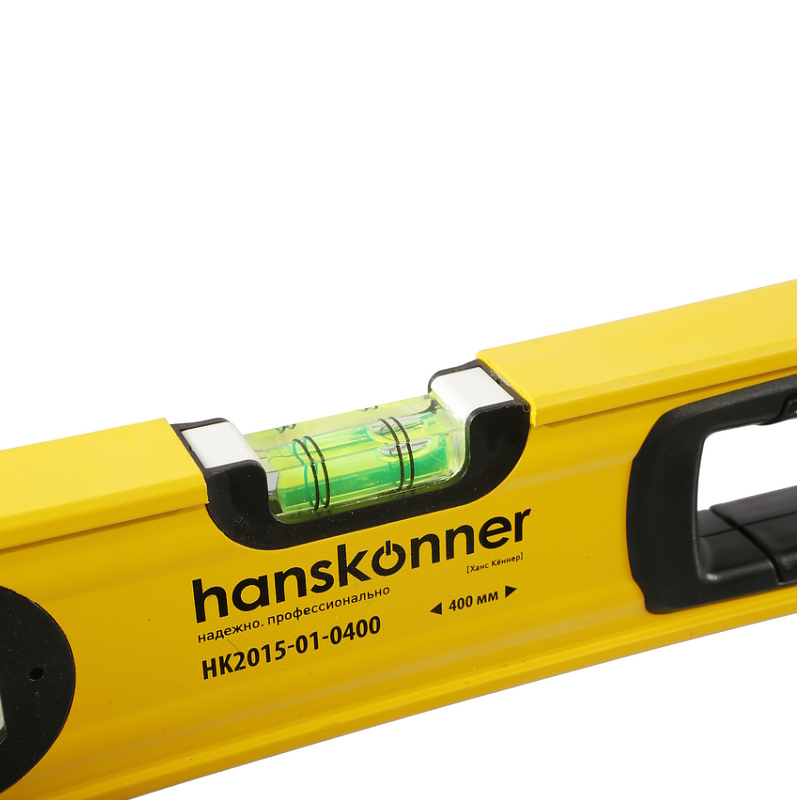 Уровень 400 мм Hanskonner HK2015-01-0400, фрезеров., магнитный, 2 глазка, точность 0.5мм/м