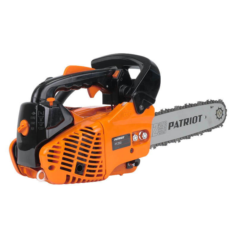 Бензопила для резьбы скульптур одноручная Patriot 2512 (рабочий объем 25 см3, количество звеньев 44, ширина паза 1.3 мм)