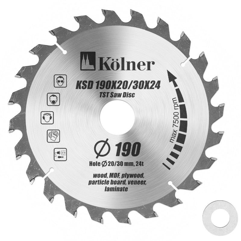 Пильный диск Kolner KSD 190203024 8100300068 диаметр 190 мм ширина пропила 2-22 мм 502₽
