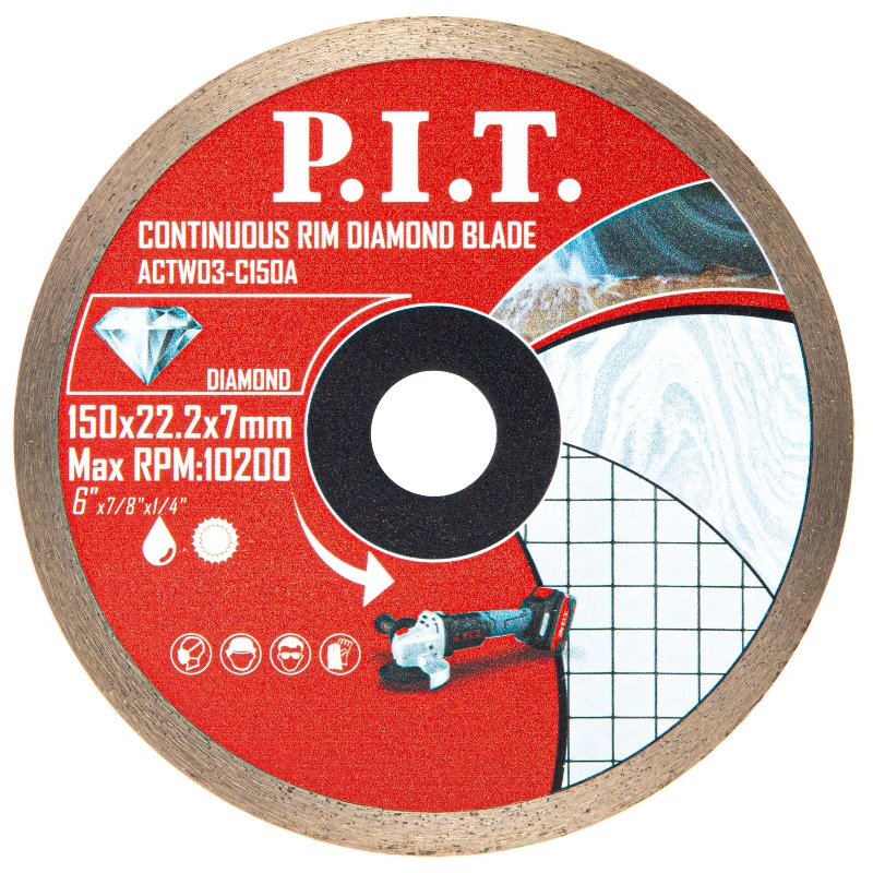 Диск алмазный отрезной сплошной P.I.T. ACTW03-C150A, 150x22,2x1,4 мм в Муроме