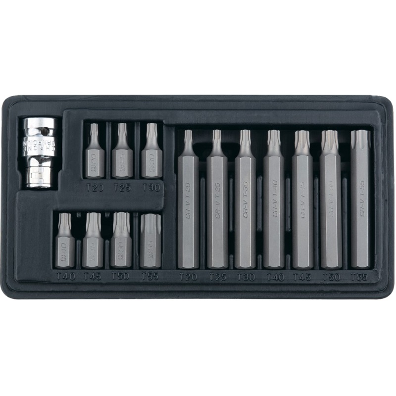 Набор бит TORX Stels 11315 (шестигранный хвостовик, 10 мм, CrV, 15 предметов)
