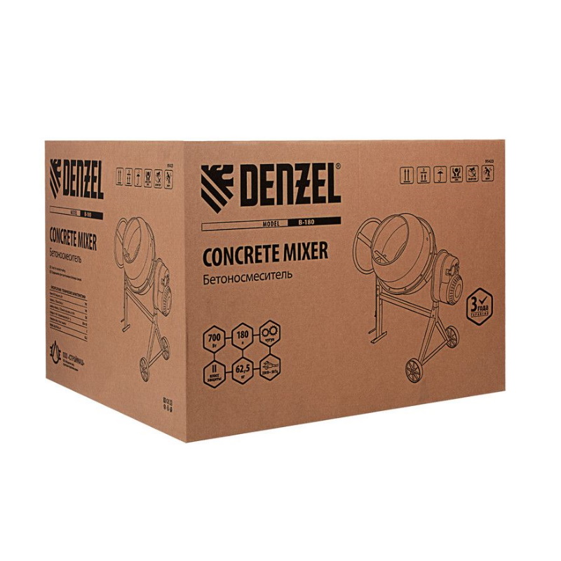 Бетоносмеситель Denzel В-180 95423, 700Вт, 180л