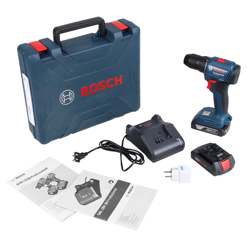 Дрель аккумуляторная Bosch GSR 185-LI 06019K3080, 2*2,0 А/ч, бесщеточная + переходник на розетку в Иваново