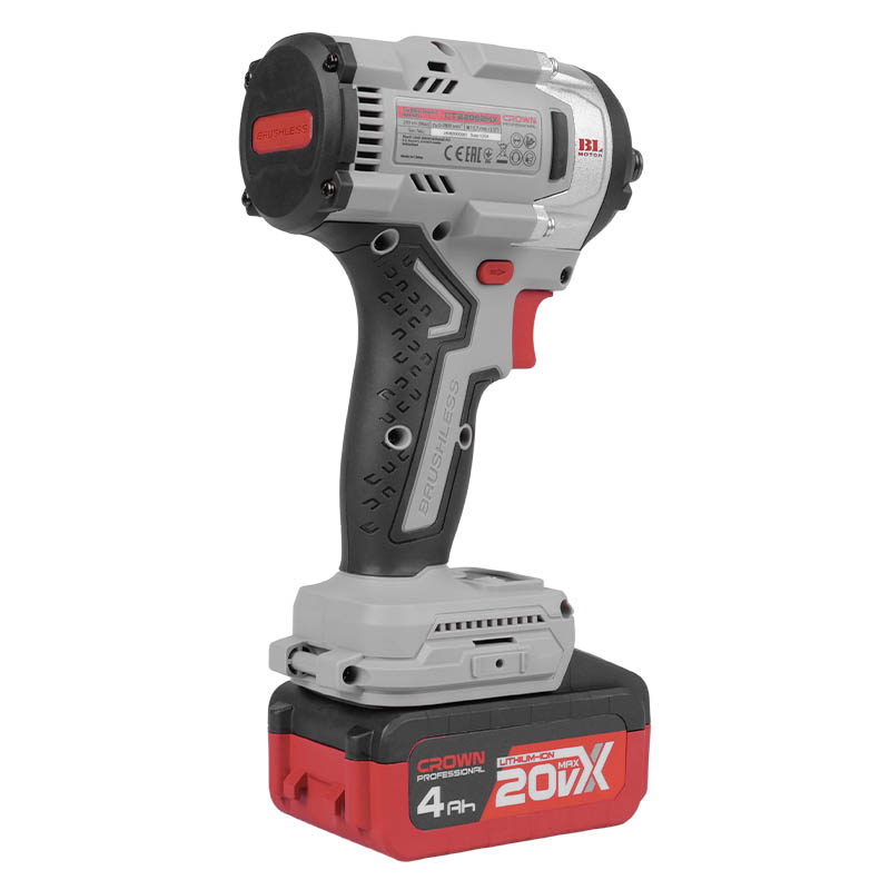Аккумуляторный ударный гайковерт Crown CT22062HX-4 BMC, 20 В, 550 Нм, 1/2"