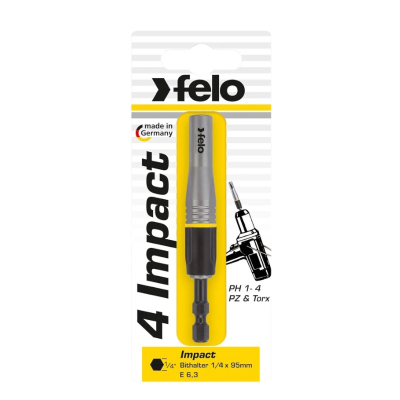 Магнитный ударный держатель для бит Felo 03829594, 1/4", 95 мм, на блистере (Германия)