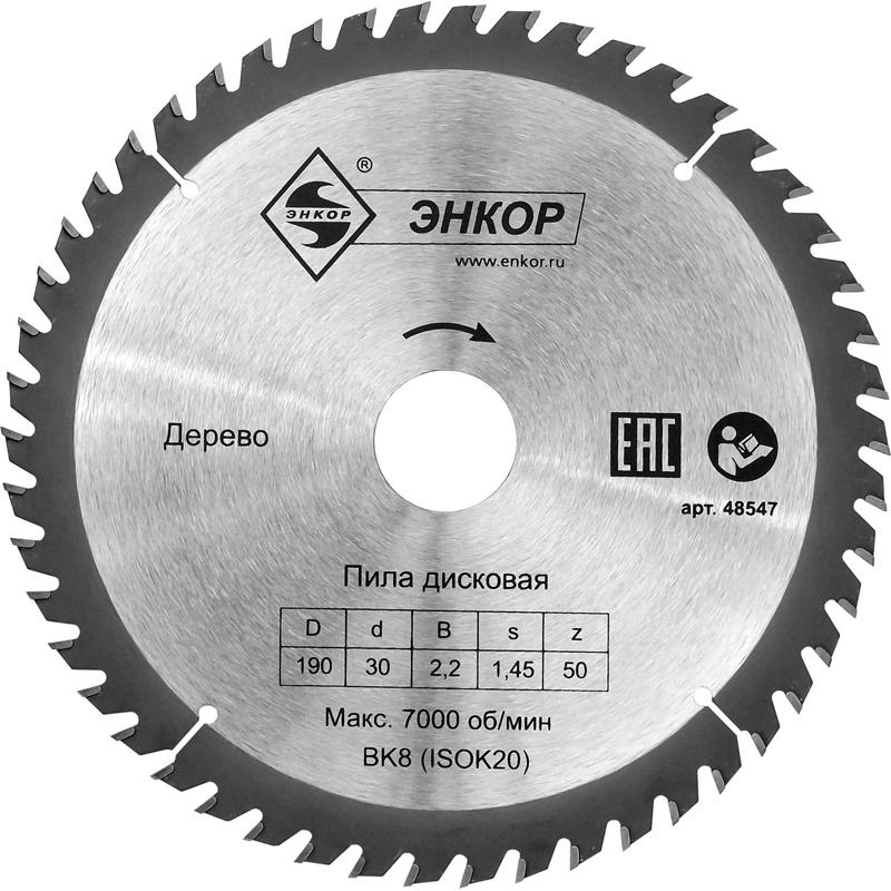 Диск пильный Энкор 190*30*50 дерево 48547 в Твери