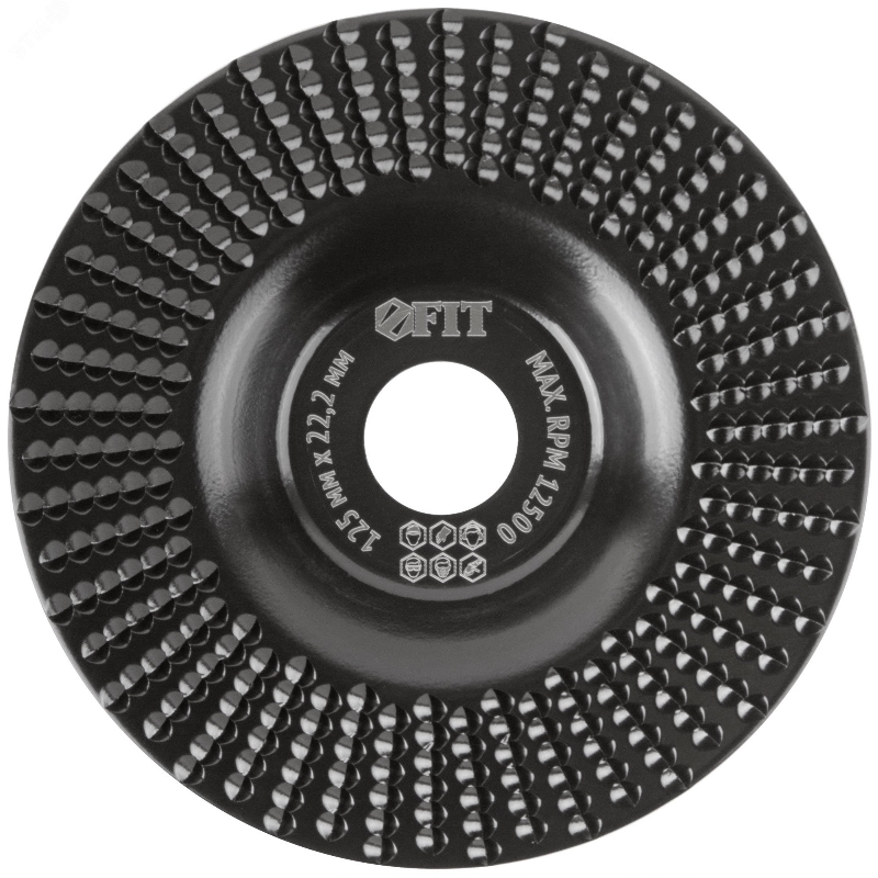 Диск обдирочный по дереву Fit 39528 плоский посадочный диаметр 222 мм 125 мм средняя насечка 1910₽