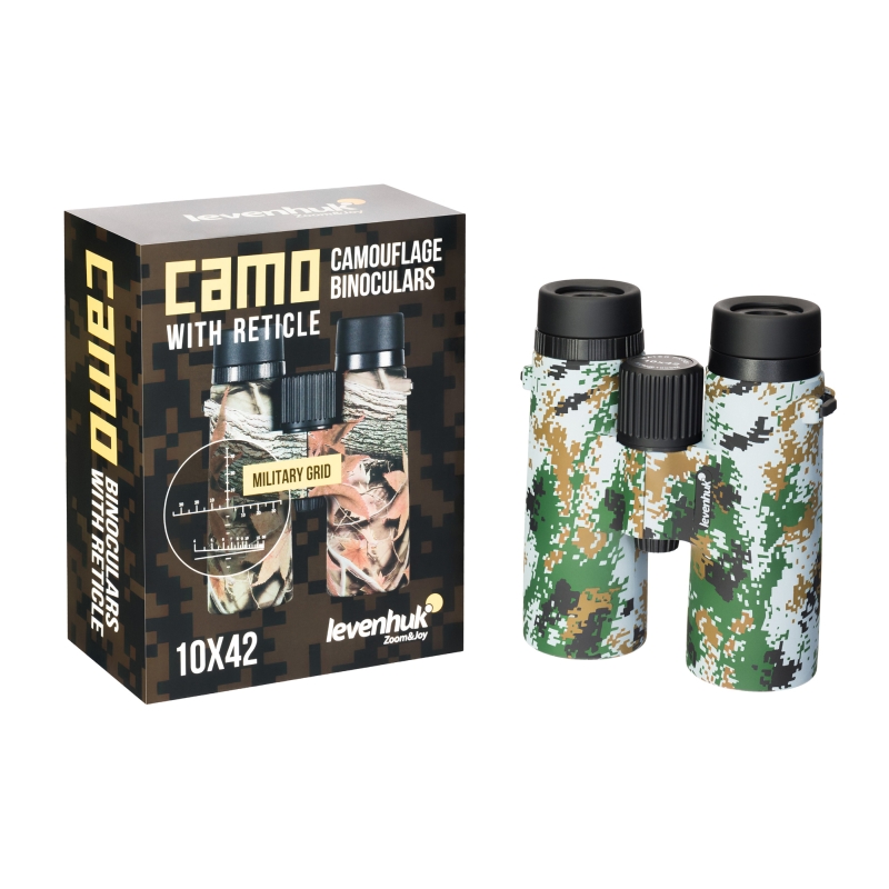 Бинокль камуфляжный Levenhuk Camo 81925, 10x42, с сеткой в Ярославле