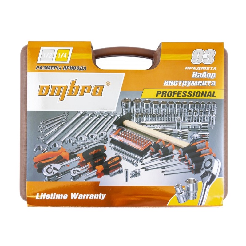 Набор инструмента универсальный Ombra OMT93S, 1/4", 1/2"DR, 93 предмета в Иваново