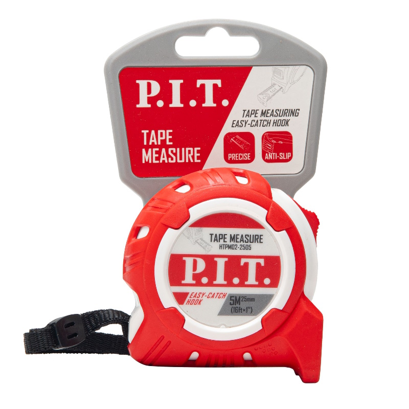 Рулетка с фиксатором P.I.T. HTPM02-2505, 5 м x 25 мм, ABS+TPR
