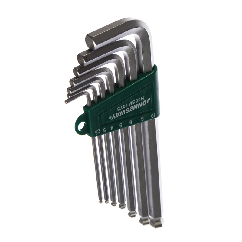 Комплект шестигранников Jonnesway H05SM107S (2,5-10 мм, с шаром, с шаровым окончанием 7 предметов, вес 0.35 кг) в Иваново
