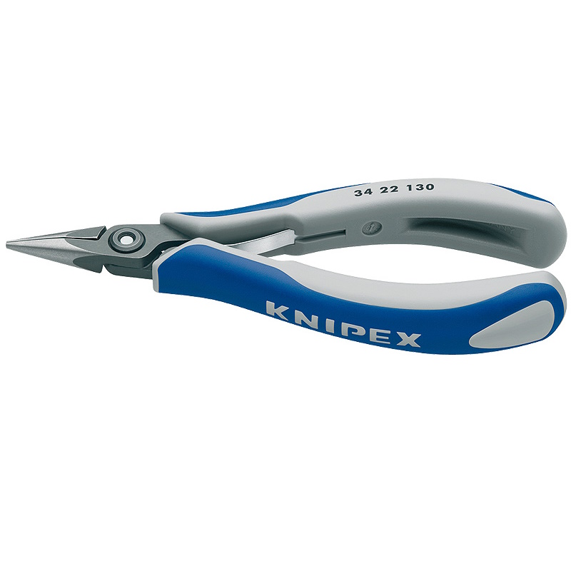 Плоскогубцы захватные прецизионные для электроники Knipex KN-3422130 плоскокруглые гладкие губки 130 мм 2-комп ручки 9459₽