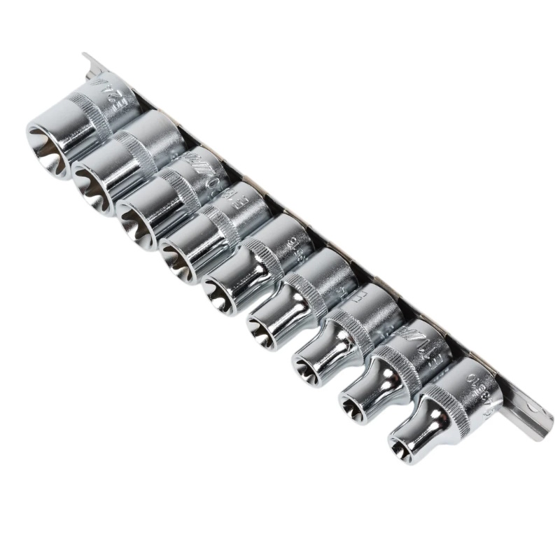 Набор головок торцевых JTC JTC-H409E, TORX, 1/2", E10-E24, 9 предметов