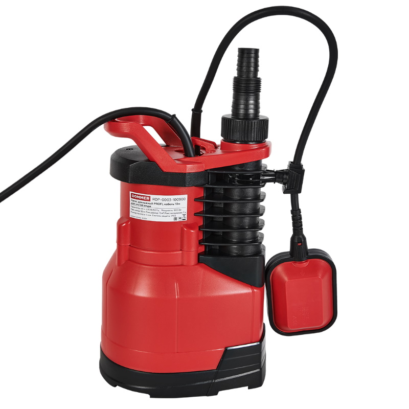 Насос дренажный Rommer PROFI RDP-0003-100900, H-9.5 м, Q-15 м3/ч, кабель 10 м, 900 Вт, для чистой воды в Коврове
