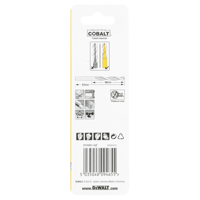 Сверло по металлу DeWalt DT4901-QZ, EX HSS-CO, 2.5х57х30 мм, 2 штуки в Муроме