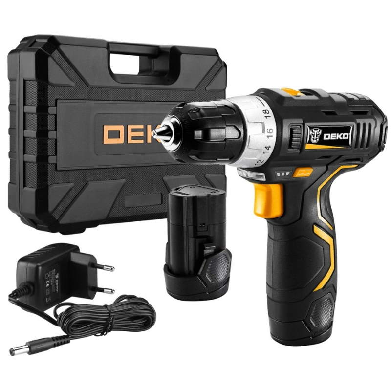 Аккумуляторная дрель-шуруповерт Deko GCD12DU3 SET 4 063-4140, в кейсе, оснастка 13 шт. в Муроме