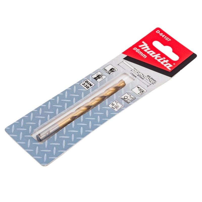 Сверло по металлу HSS-TiN Makita Economy D-64107, 6х57x93 мм, 1 шт. в Туле